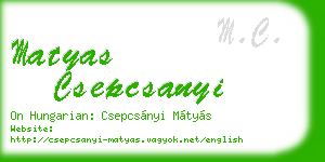 matyas csepcsanyi business card