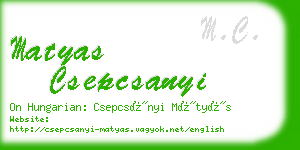 matyas csepcsanyi business card